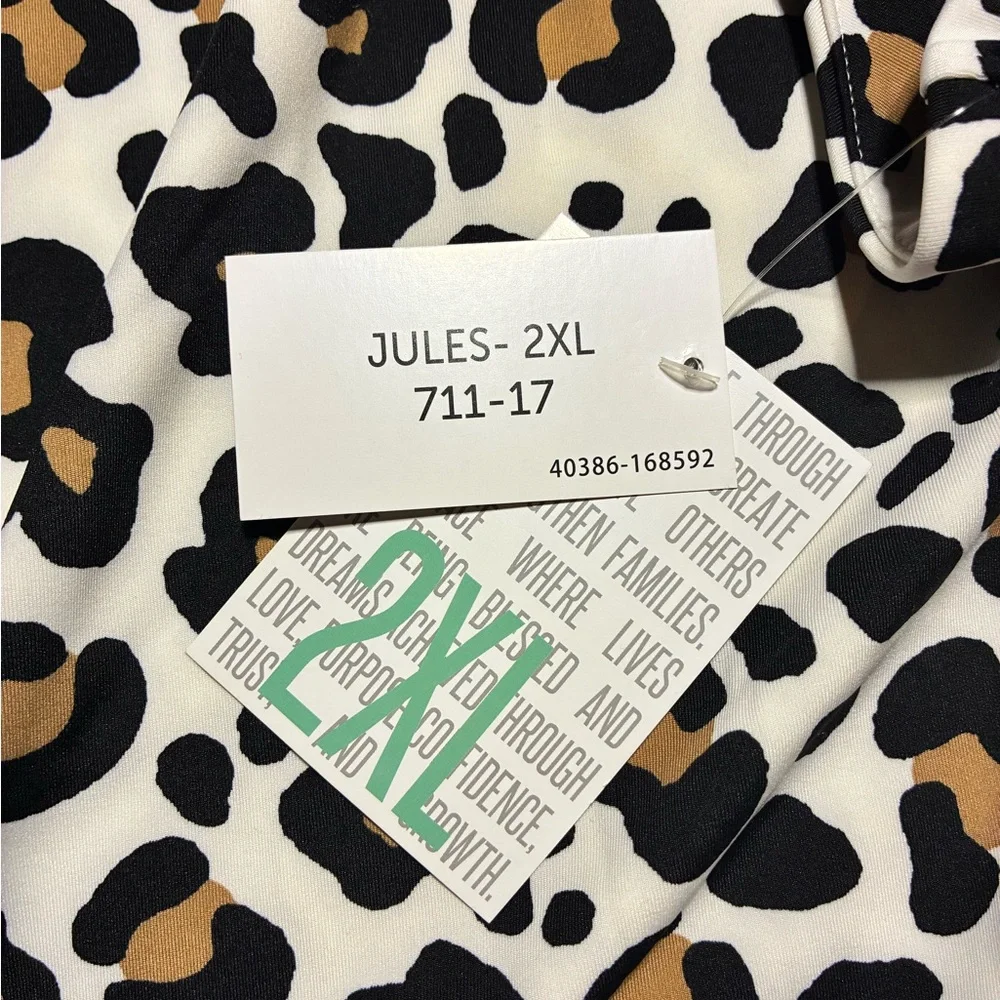 LuLaRoe Black and Brown Animal Print Top - Picture 3 of 4